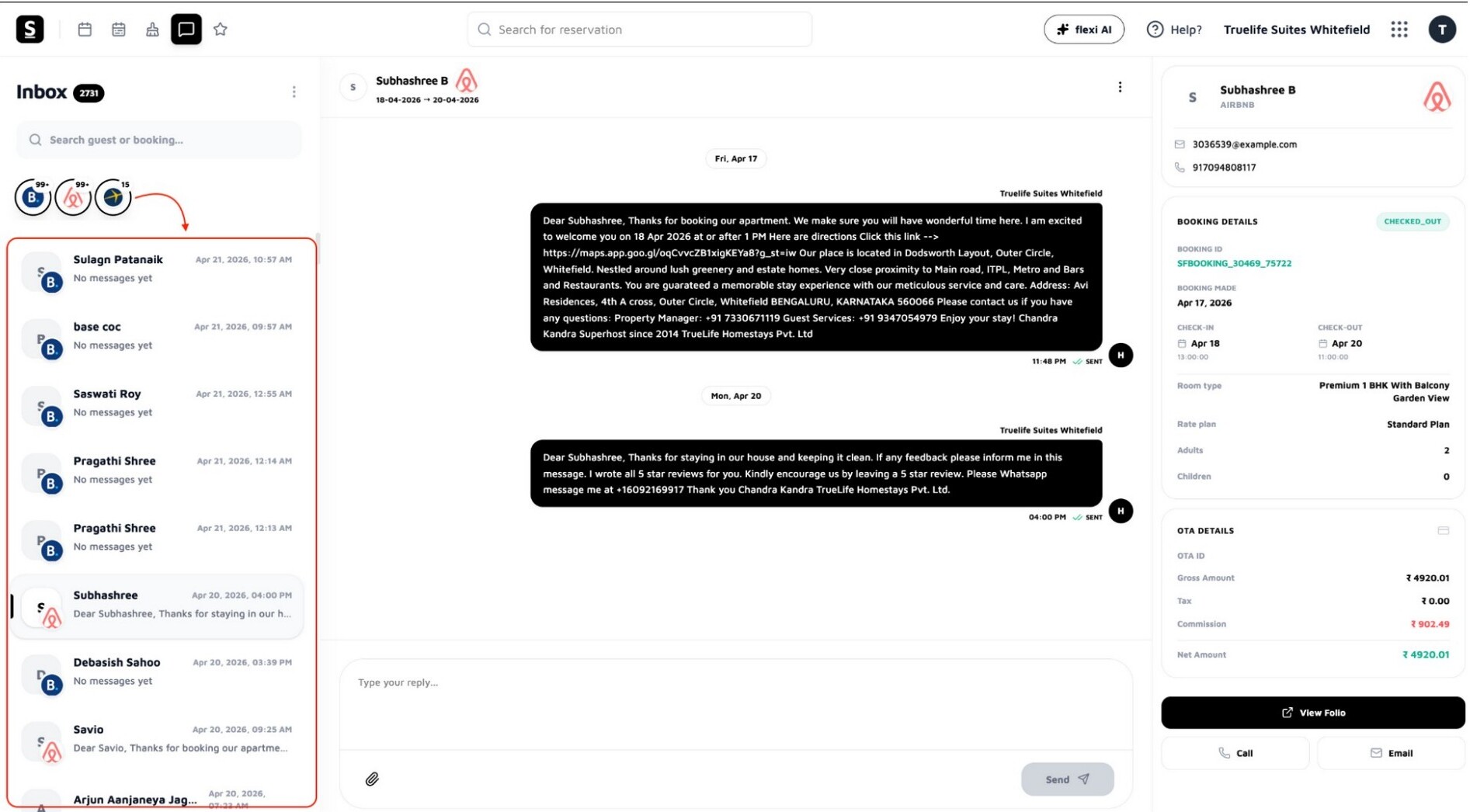 Message Module Messages — Stayflexi Docs